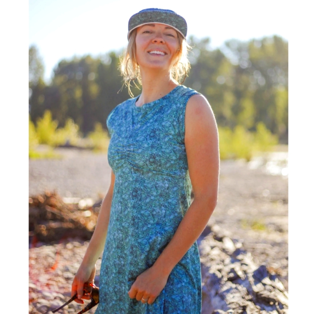 FOUND (L) ISO Youer/Kind Apparel Eddy Dress Green Mountain Print